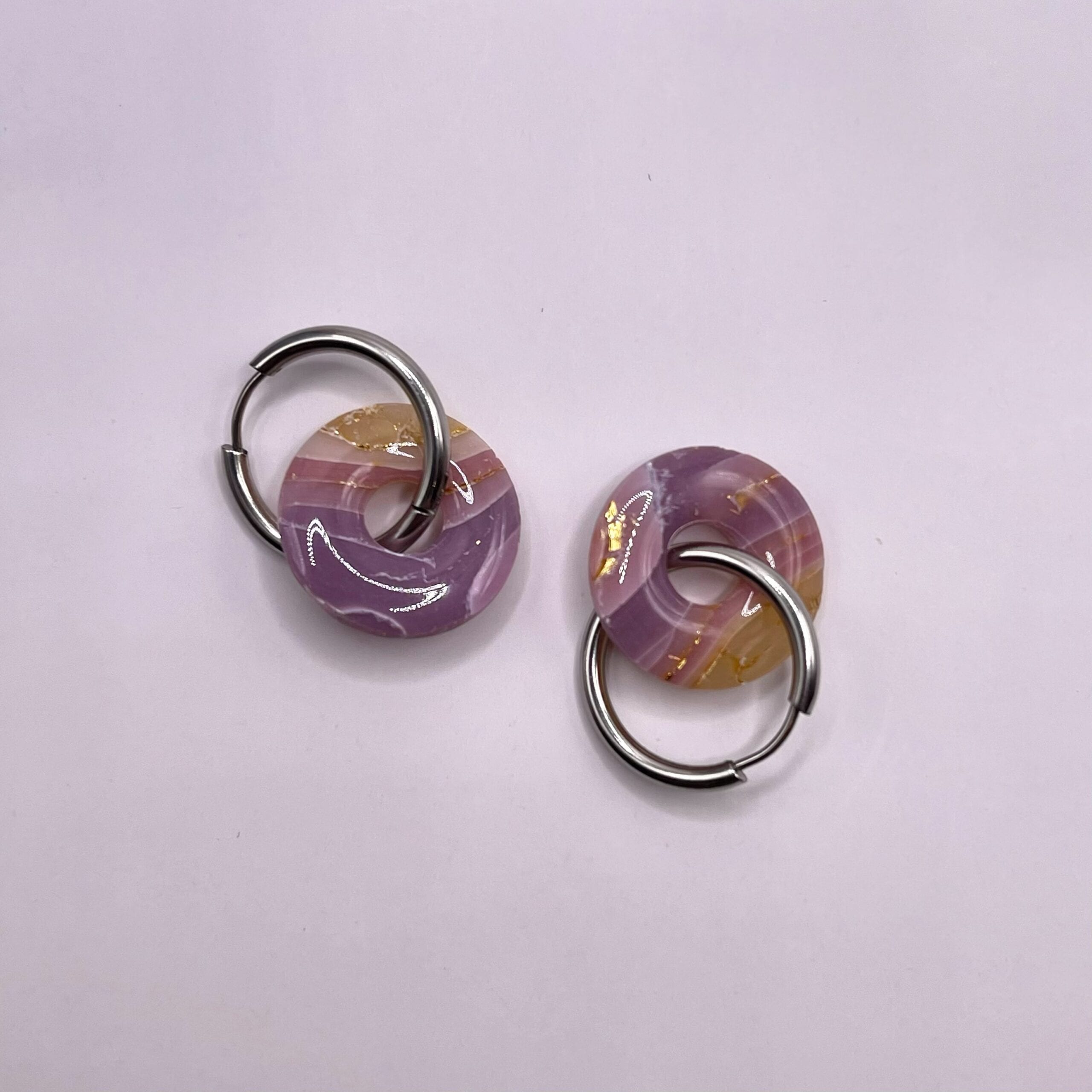 Pendiente + Charm Donut Aguas Moradas