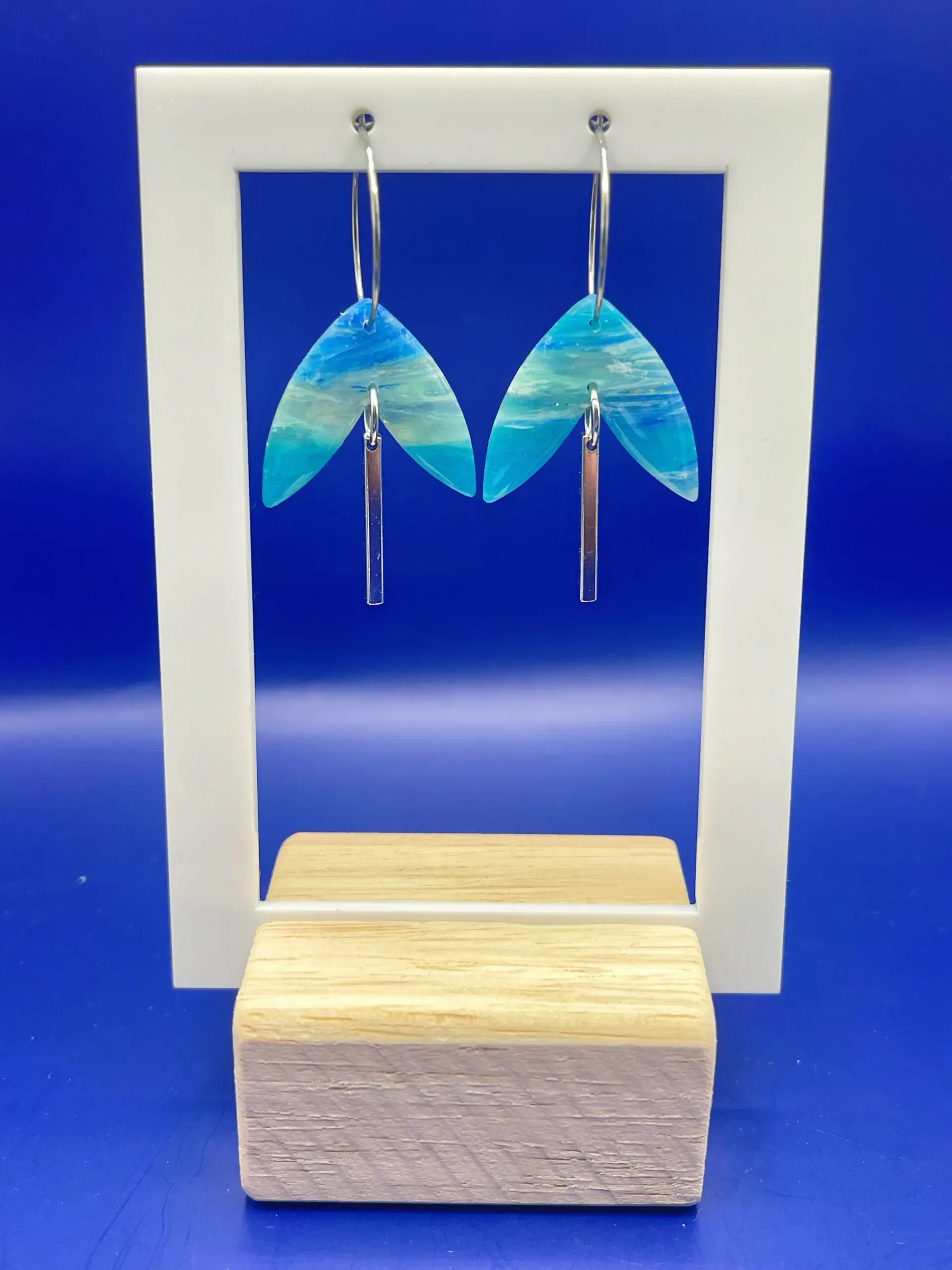 Pendientes Hoja Azul - Imagen 2
