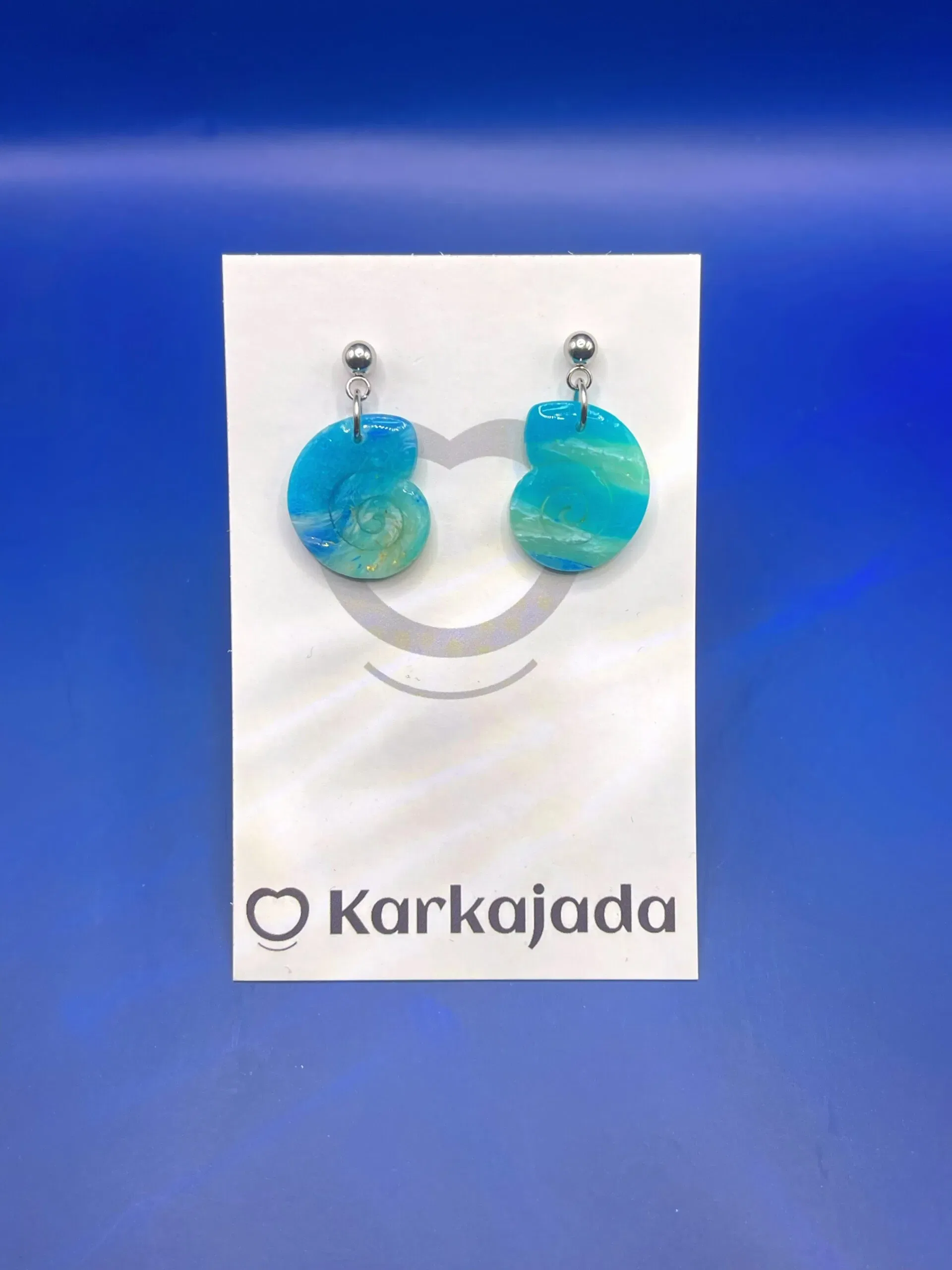 Pendientes Caracola Azul