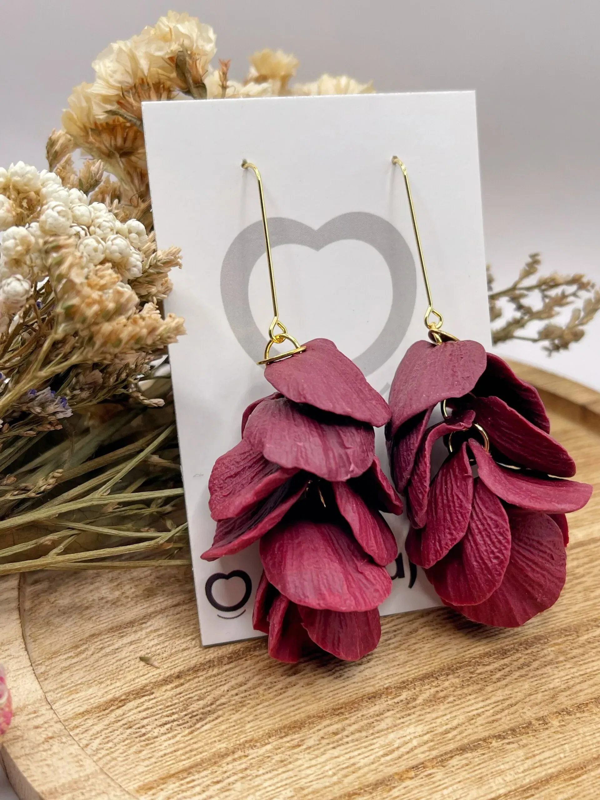 Pendientes Lyra Burdeos - Imagen 2