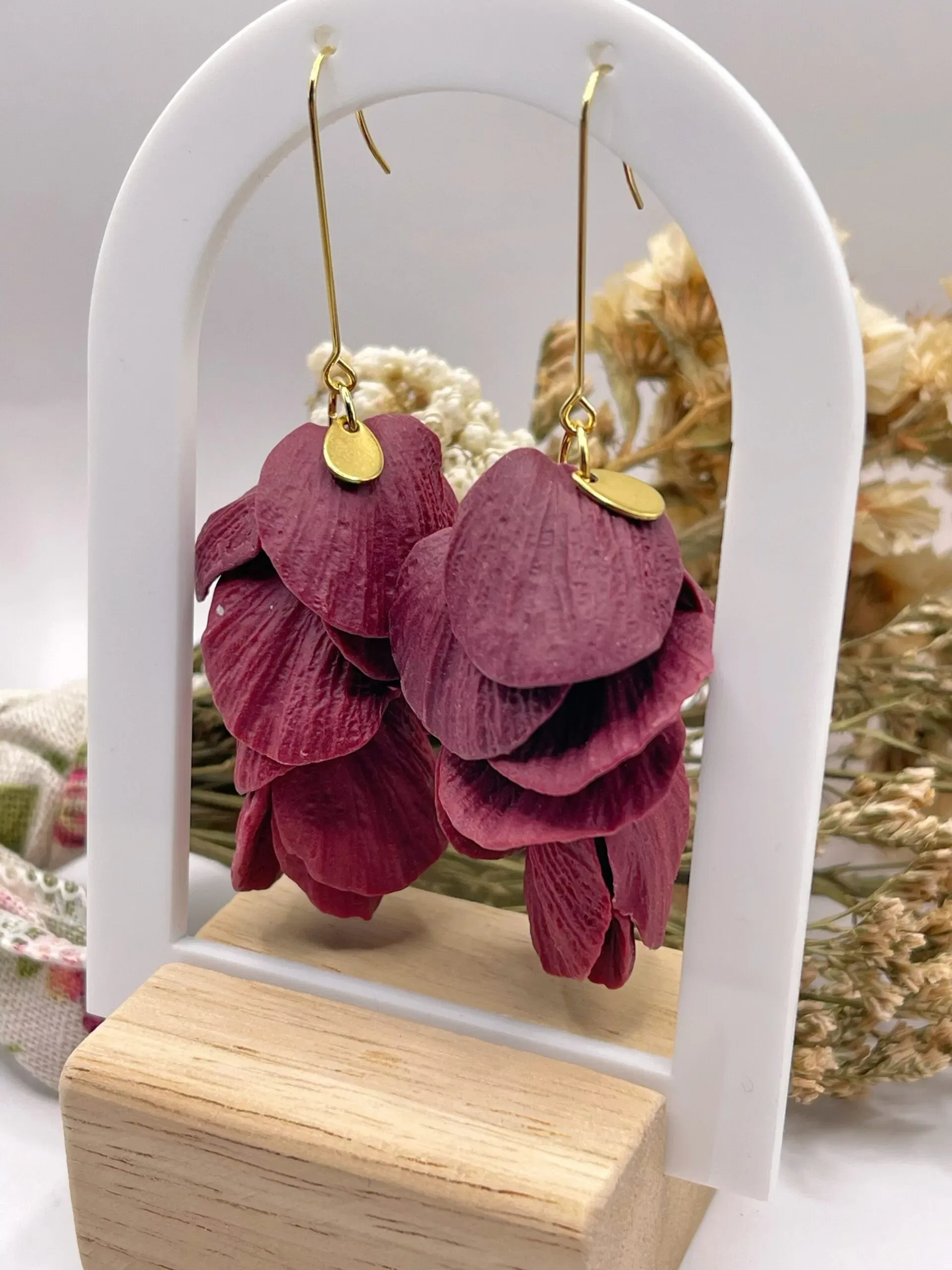 Pendientes Lyra Burdeos