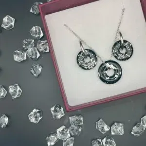 Set de pendientes y colgante NOX plateado