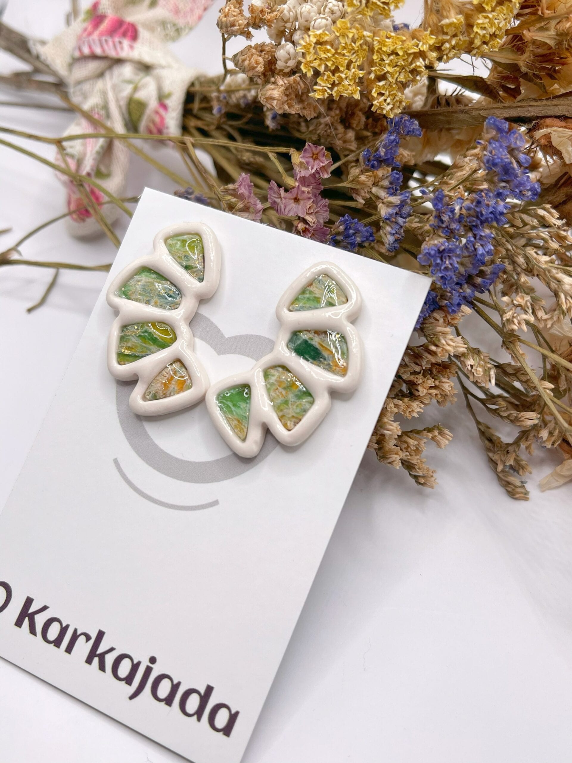 Pendientes Aleteo Oliva - Imagen 3