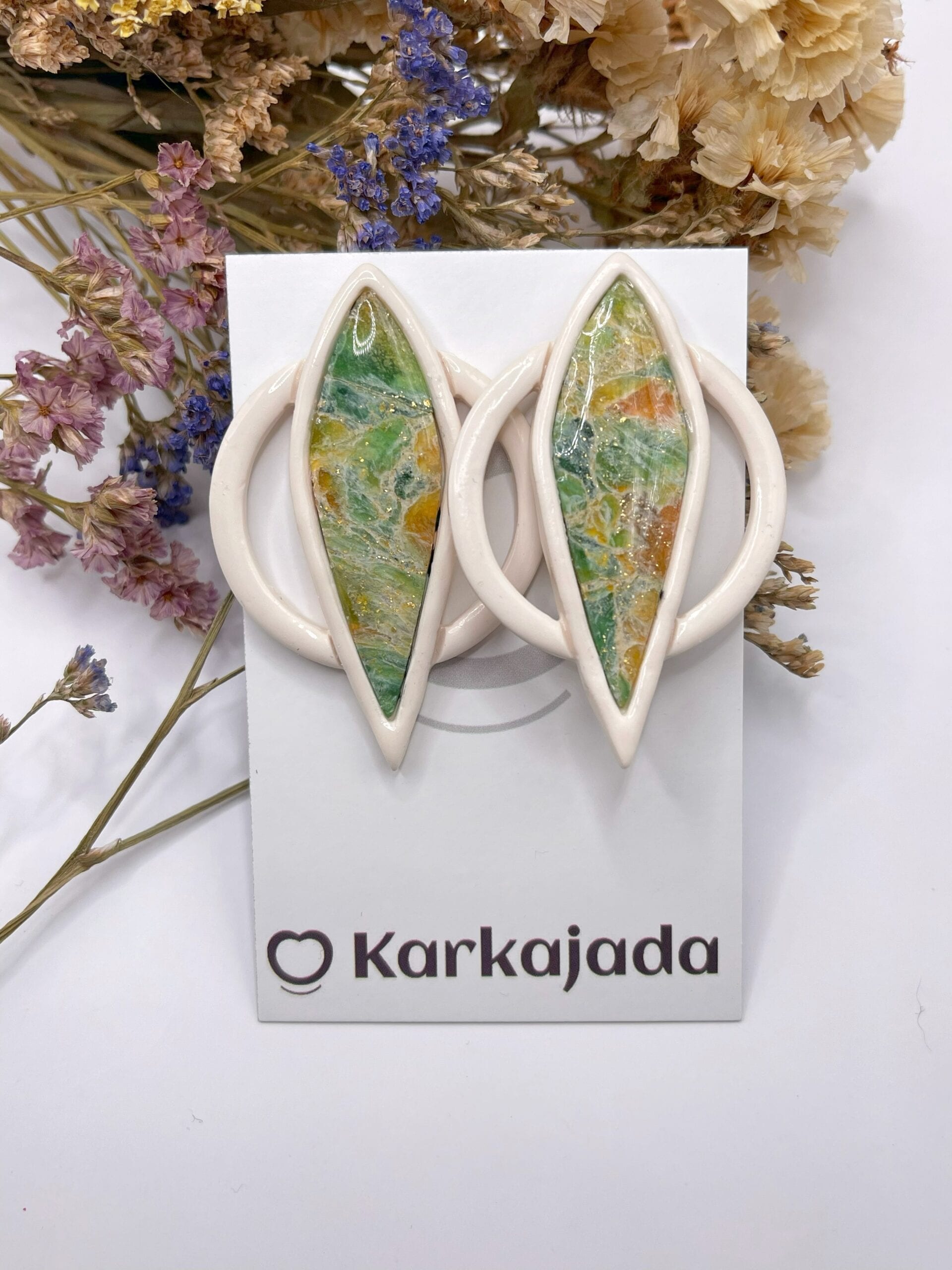 Pendientes Ámbar Oliva