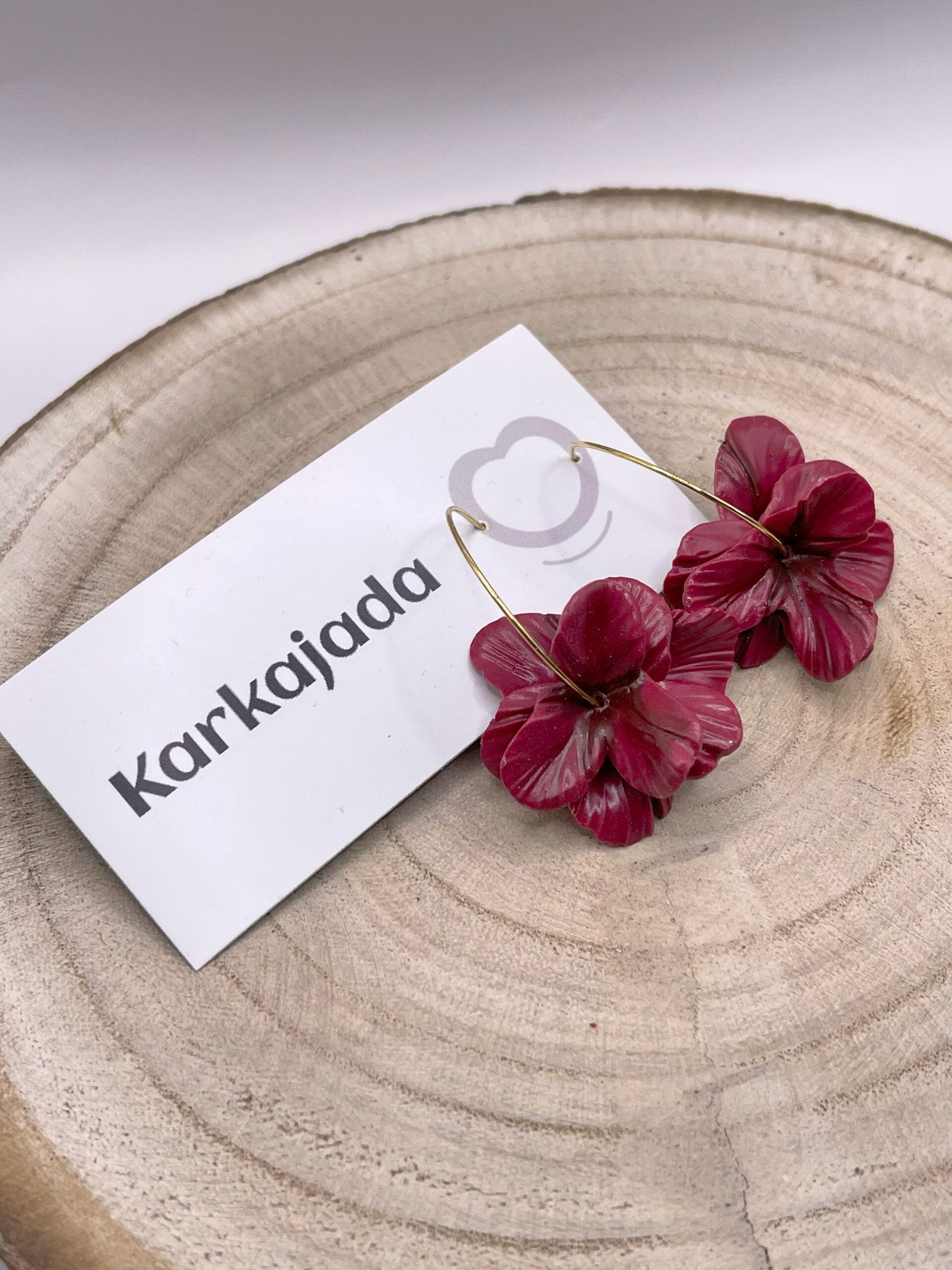 Pendientes Camelia Granate - Imagen 3