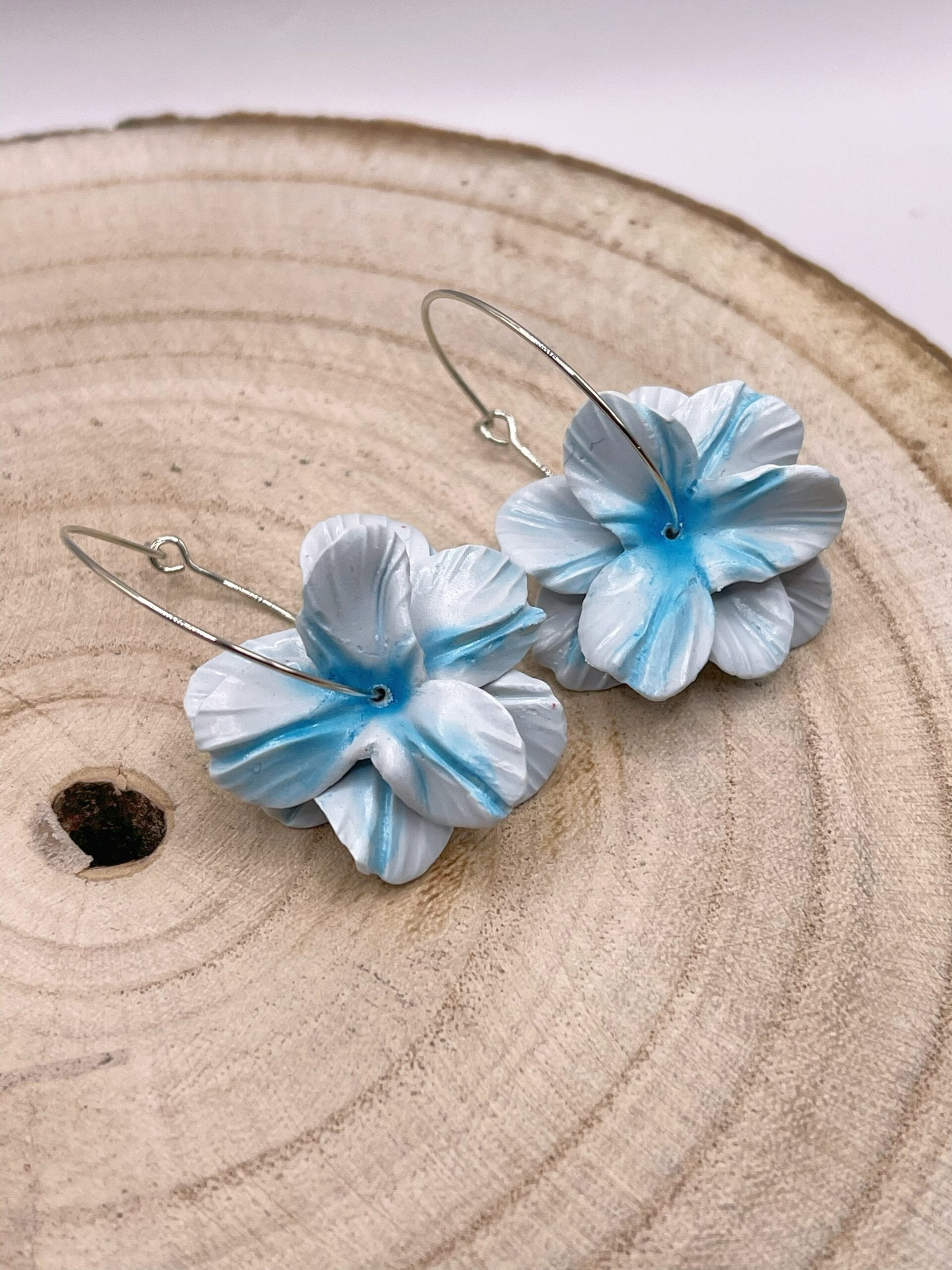 Pendientes Camelia Azul