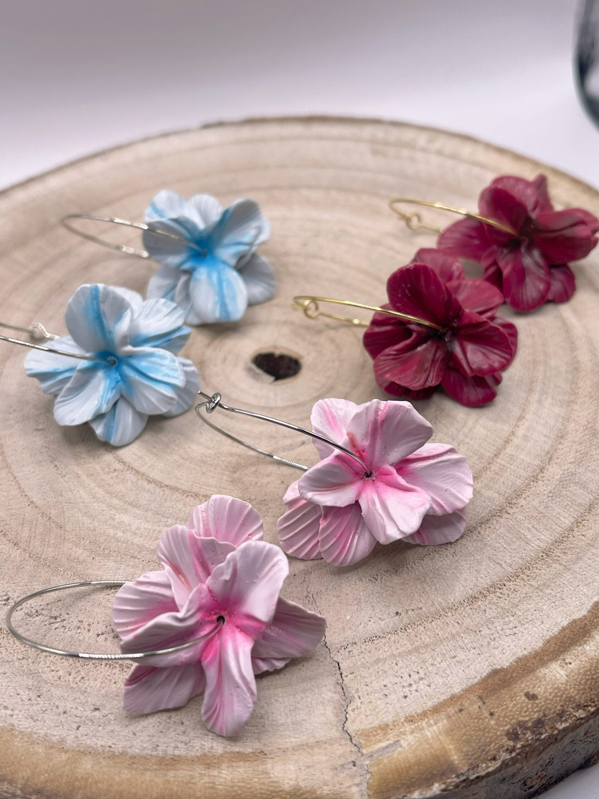 Pendientes Camelia Rosa - Imagen 3