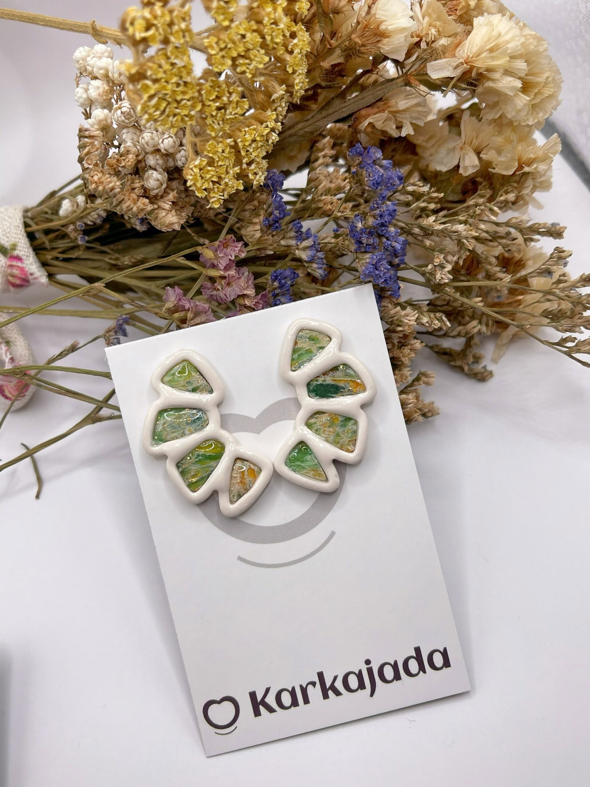 Pendientes Aleteo Oliva