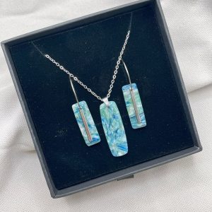 Set de pendientes y colgante Línea Mareas